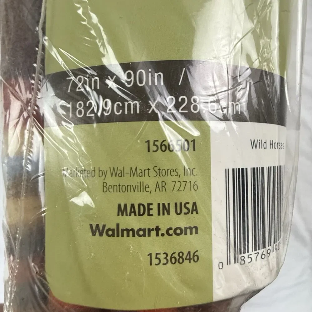 NEW Wild Horses Southwest Aztec Twin Full 72x90 Blanket Made In USA Coverlet